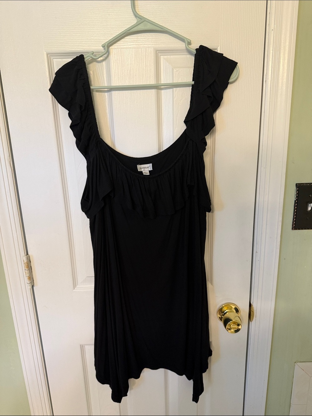 Black Ruffle Tank Top From Avenue size 24